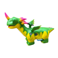 Dinosaure animatronique réaliste avec yeux 3D en silicone, son rugissant et lumières LED pour parc d'attractions, idéal pour les enfants