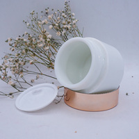 Fantaisie 20g 30g 50g Emballage Cosmétique En Verre Opale Blanc En Céramique Pot de Crème