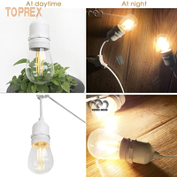 Jardin Cour Extérieur Ip65 Imperméable Camping Fête E27 S14 Patio Festoon Lighting Led Dimmable Christmas Holiday String Lights