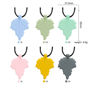 Nuevo Colgante de Hoja de Arce de Silicona Suave, Collar Sensorial Masticable con Cadena de Cuerda, Colgante para Autismo y Dentición, Seguro para las Necesidades de Masticación de los Niños - Product Image 2