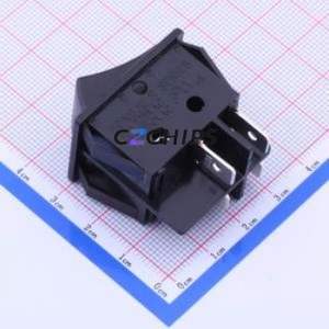 R210-C5N-BB Rocker Switch Through hole Component (THT) Switch Concave Bend Solder Tab Black 16A - Product Image 1