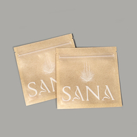 Sachet en papier refermable biodégradable de qualité alimentaire avec logo personnalisé, pochette plate transparente pour thé, sac refermable en papier