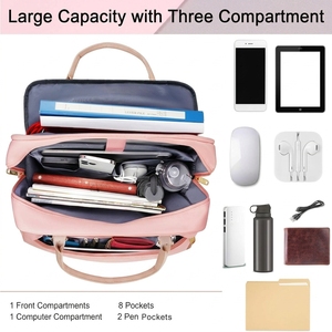 Maletín Convertible para ordenador portátil para <span class=keywords><strong>mujer</strong></span>, elegante, con correa para el hombro, grande, de lujo, maletín para ordenador portátil - Product Image 3