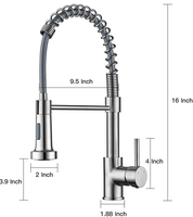 Robinet de cuisine commercial mitigeur pivotant à 360 ° robinet de pulvérisation flexible col de cygne mélangeur d'évier pour une utilisation au restaurant