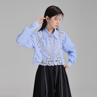 Chemisier long ajouré à crochets pour femme, design unique et décontracté, collection Printemps