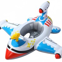 Bouée gonflable pour enfants en forme d'avion avec siège et pistolet à eau, en PVC respectueux de l'environnement