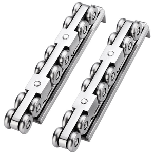 כבד חובה דלת הזזה מסלול התלייה גלגל מדריך רכבת מוצק זכוכית הזזה דלת תליית מעקה כל מתכת מגלגלת - Product Image 4