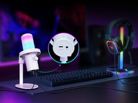 Microphone de jeu USB à condensateur RGB CMTECK en gros, avec réduction du bruit et surveillance en temps réel pour le streaming et la diffusion de podcasts