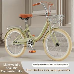 Bicicletta <span class=keywords><strong>da</strong></span> <span class=keywords><strong>Donna</strong></span> per Adulti 20/22/24 Pollici, Telaio Rigido in Acciaio ad Alto Tenore di Carbonio, Freni a Doppia V, Leggera, Stile Retrò, per Pendolari e Studenti - Product Image 6