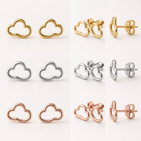 Boucles d'oreilles créoles personnalisées en métal doré effet nuage, bijoux de mode pour femme, cadeau de fête