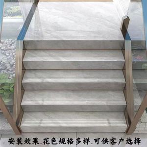 Carreaux de marche d'escalier bord d'arc antidérapant tout corps marbre chinois classique intégré carrelage de sol vitré hôtel - Product Image 2