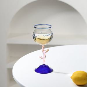 M Main Dessiner Poisson de Mer 3D Verre Motif Verre à Vin Tasse Coloré Verre <span class=keywords><strong>Gobelet</strong></span> Vin Cocktail Champagne Coupe - Product Image 6