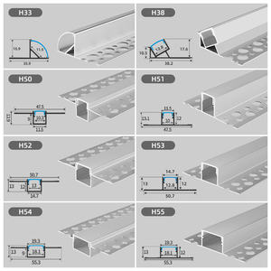 Profilé <span class=keywords><strong>en</strong></span> aluminium LED personnalisable de 1 m, 2 m, 3 m, encastré dans les cloisons sèches, plâtre, profilé <span class=keywords><strong>en</strong></span> aluminium pour éclairage de plafond et de mur - Product Image 3