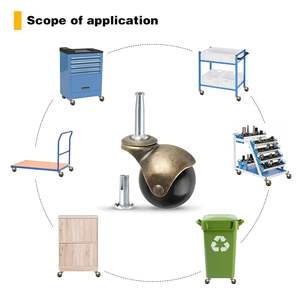 2 "Stuhl Lenk rolle Rad Bronze Farbe Halterung Rolle PP Kugel rollen Drehbar mit Schraube für Möbel Küche Home Office Hotel Gym - Product Image 3