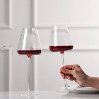 Verre à vin rouge et flûte à champagne en cristal soufflé à la main, ultra-fin, sans plomb, de luxe, en gros