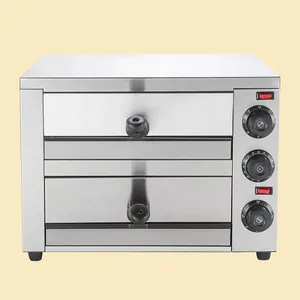 Máquina de cozimento de pão comercial de 12 polegadas, aço inoxidável, pizza, bancada, forno elétrico para uso doméstico, 2 baralho, forno para pizza