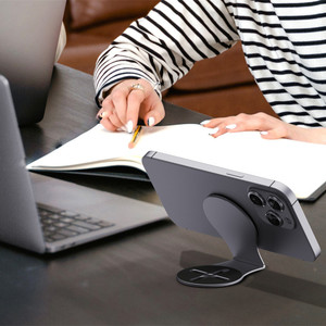 Support de téléphone pliable magnétique double pour bureau et tableau de bord de voiture, idéal pour la navigation transfrontalière - Product Image 4