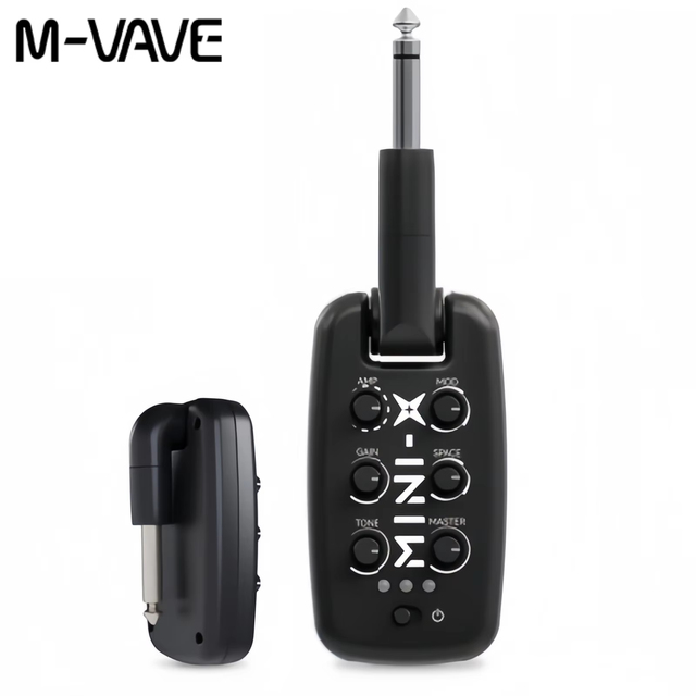 M-VAVE MINI-X Portable Headphone Amplifier Guitar Bass Plug-In Rechargeable Mini Headphone Amp Built-in 9 Amplifier Tones