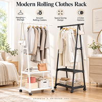 Porte-manteau multifonctionnel en métal épais et tissu personnalisé avec cintre mobile et support de séchage Rangement polyvalent pour outils et vêtements
