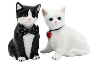 Be my Valentine Ensemble salière et poivrière <span class=keywords><strong>chat</strong></span> blanc et noir - Product Image 2