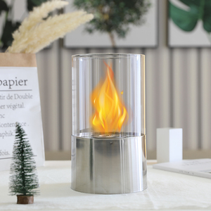 Foyer d'intérieur miniature sur table, foyer au <span class=keywords><strong>bio</strong></span><span class=keywords><strong>éthanol</strong></span>, cylindre autoportant, <span class=keywords><strong>bio</strong></span>-<span class=keywords><strong>gel</strong></span> et <span class=keywords><strong>éthanol</strong></span>, foyer en verre et acier inoxydable - Product Image 4