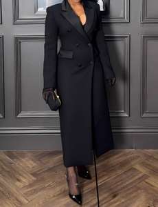 Di alta qualità <span class=keywords><strong>giacca</strong></span> lunga da donna elegante da donna con colletto <span class=keywords><strong>abito</strong></span> aderente abiti cappotto lungo Business <span class=keywords><strong>giacca</strong></span> lunga per le donne - Product Image 1