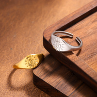 Bague élégante classique rétro en acier inoxydable ouverte, motif tournesol en spirale, plaquée noire, bijoux de mariage et de fiançailles