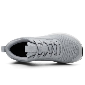 Light Gray Mesh Walking Shoes Lace-Up Round Toe Breathable EVA Midsole Rubber Outsole All Seasons Solid Color wholesale - Product Image 4