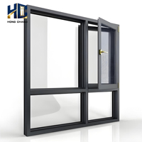 Ventana Abatible y Giratoria de Aluminio con Aislamiento Acústico, Rotura de Puente Térmico, Doble Capa de Vidrio Templado y Pantalla Magnética Personalizada
