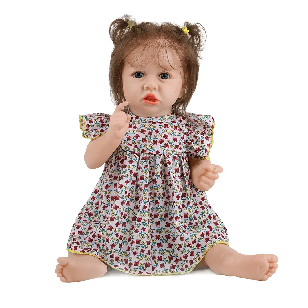 58cm recién nacido renacer muñecas del bebé de silicona suave muñeca de los bebés para niñas de moda Bebe muñecas
