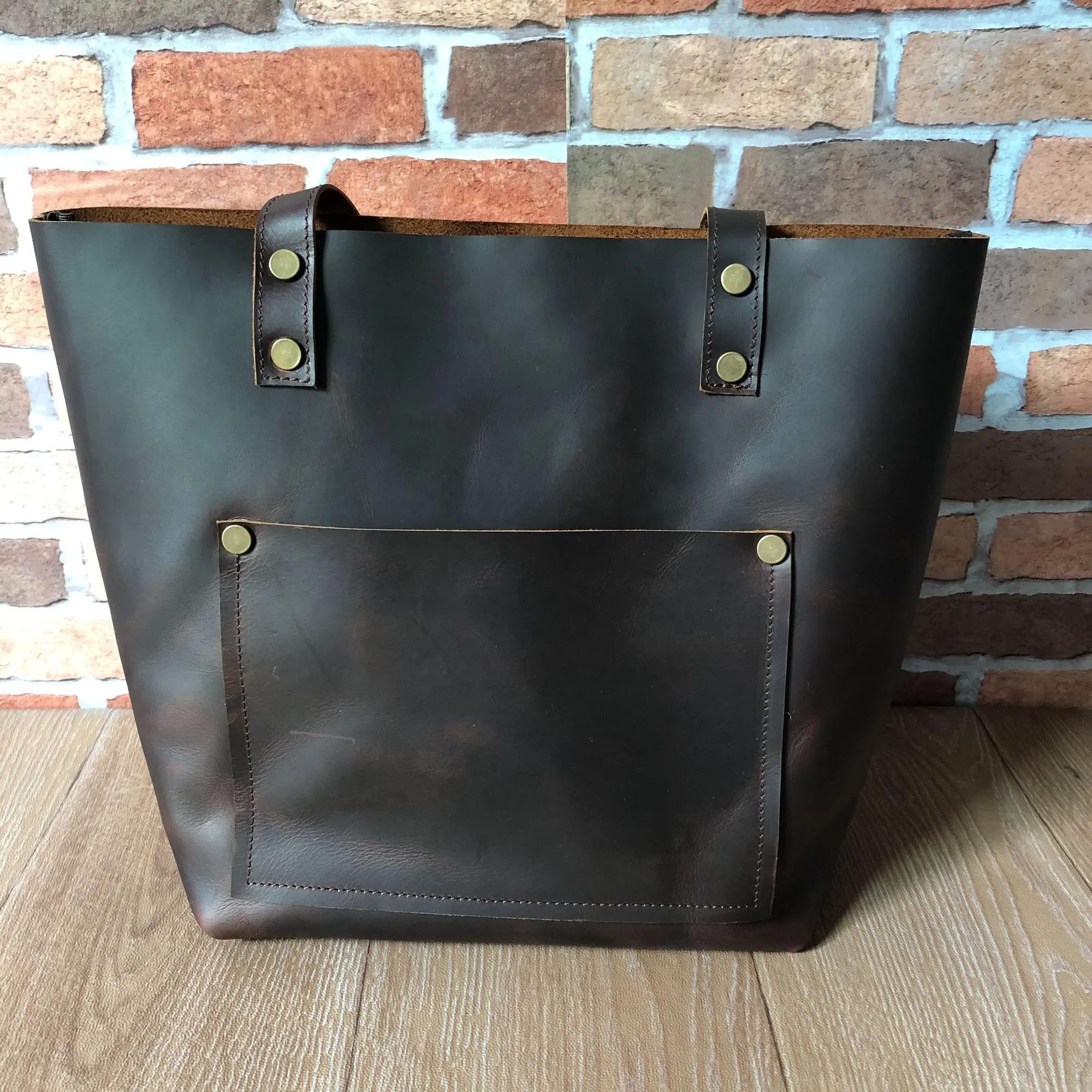 Personalized Leather tote Handbag, custom leather laptop bag shoulder tote bag for women