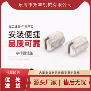 Topway Slotted Aluminum <b>Set</b> <b>Screws</b> Metric Standard Thread Flat Head Plain Finish - Product Image 5