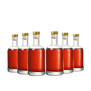 Wholesale 500ml 700ml <b>750ml</b> 1 Liter Round <b>Bottles</b> Glass Empty Gin Vodka Whiskey Glass Liquor <b>Bottle</b> Gin Glass <b>Bottle</b> with Lid - Product Image 1