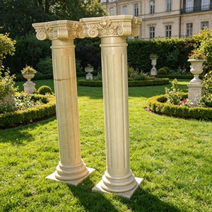 Columnas de Pedestal de Mármol Sólido de Lujo Moderno, Columnas Romanas Redondas para Exteriores, Escaleras, Color Personalizado - Product Image 4