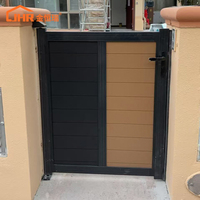 Puerta Peatonal Moderna de Aluminio Personalizada para Jardín de Villa, Pasarela Lateral, Resistente al Óxido, con Recubrimiento en Polvo, Puerta de Entrada, Directo de Fábrica OEM