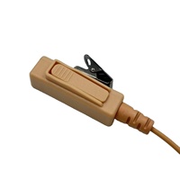 Aselsan Headset Radio 2 kawat 4411/4415/4711/4715-Earpiece tabung akustik bening dengan Mic PTT untuk komunikasi aman
