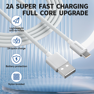ESEEKGO G-102C 4FT สายถักไนลอน USB เป็น Type-C สายดาต้า 6A ชาร์จเร็ว PD100W ตัวนำทองแดงแท้สำหรับกล้องคอมพิวเตอร์ - Product Image 6