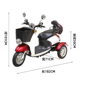Tricycle électrique pour usage domestique, adultes et seniors, moteur sans balais, autonomie 40-45 km, assistance à la montée - Product Image 2