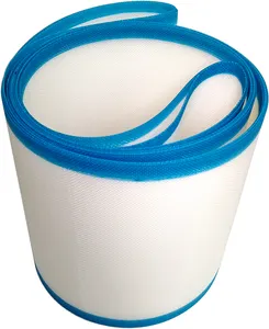 Cinta transportadora de malla de poliéster tejida Lisa blanca personalizada de salida de fábrica para secador de deshidratación de lodo de fabricación de papel y sistema HACCP
