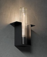 Applique murale industrielle en métal noir et verre, luminaire suspendu intérieur moderne et vintage pour couloir, chambre et salle à manger