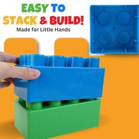 Jeu de Blocs de Construction Géants en Plastique 3 Couleurs pour Enfants, Briques de Construction Empilables, Jouet Éducatif pour les Tout-Petits, 9 Pièces