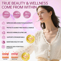 Poudre de collagène marin OEM pour la santé de la peau, des cheveux et des ongles avec biotine, vitamine C et mélatonine – Complément de collagène