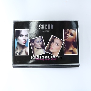 Paleta de polvos de contorno <span class=keywords><strong>MICOLOR</strong></span> de ocho agujeros, brocha en crema, uso transfronterizo para resaltar la sombra, corrector, brillo, modelado facial - Product Image 4