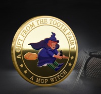 Ensemble de bijoux avec pièces de monnaie en métal double face, thèmes Noël et Halloween, avec logo en relief et design personnalisé