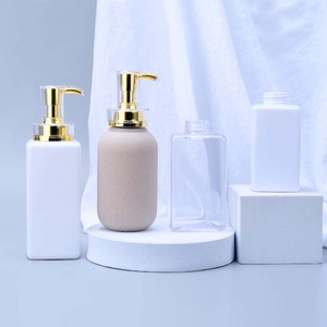Emballage cosmétique de luxe 300ml 400ml 500ml 600ml bouteille à pompe en plastique carré blanc clair pour shampooing revitalisant Gel - Product Image 5