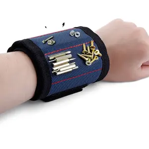 चुंबकीय Wristband पोर्टेबल उपकरण बैग के साथ 3 चुंबक बिजली मिस्त्री कलाई उपकरण बेल्ट शिकंजा नाखून ड्रिल बिट्स कंगन के लिए मरम्मत उपकरण