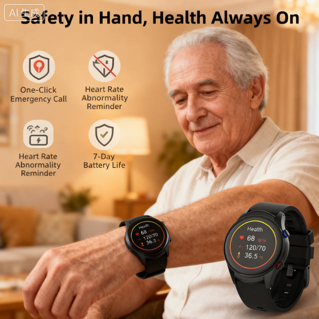 L08P Dementia Care Smart Watch Touch Control Automatic Health Monitoring Real Time GPS Tracker Anti Lost for Elderly