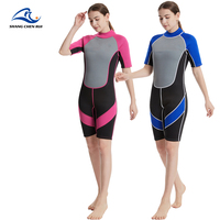 Personnalisé Dames Ensemble Complet 2mm Néoprène Sexy Dames Maillot de Bain Manches Courtes Séchage Rapide Crème Solaire Plongée Surf Costume