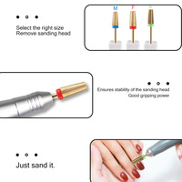 Tête de meulage d'ongles en acier au tungstène durable, conique, ronde et sûre, perceuse à ongles en carbure, polisseuse professionnelle