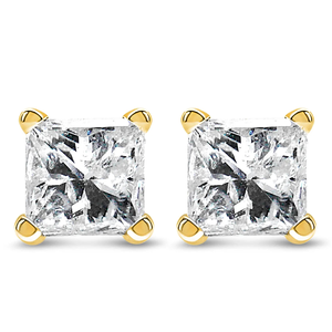 Boucles d'oreilles clous en moissanite taille princesse en argent 925, design solitaire carré avec finition moderne et élégante - Product Image 2